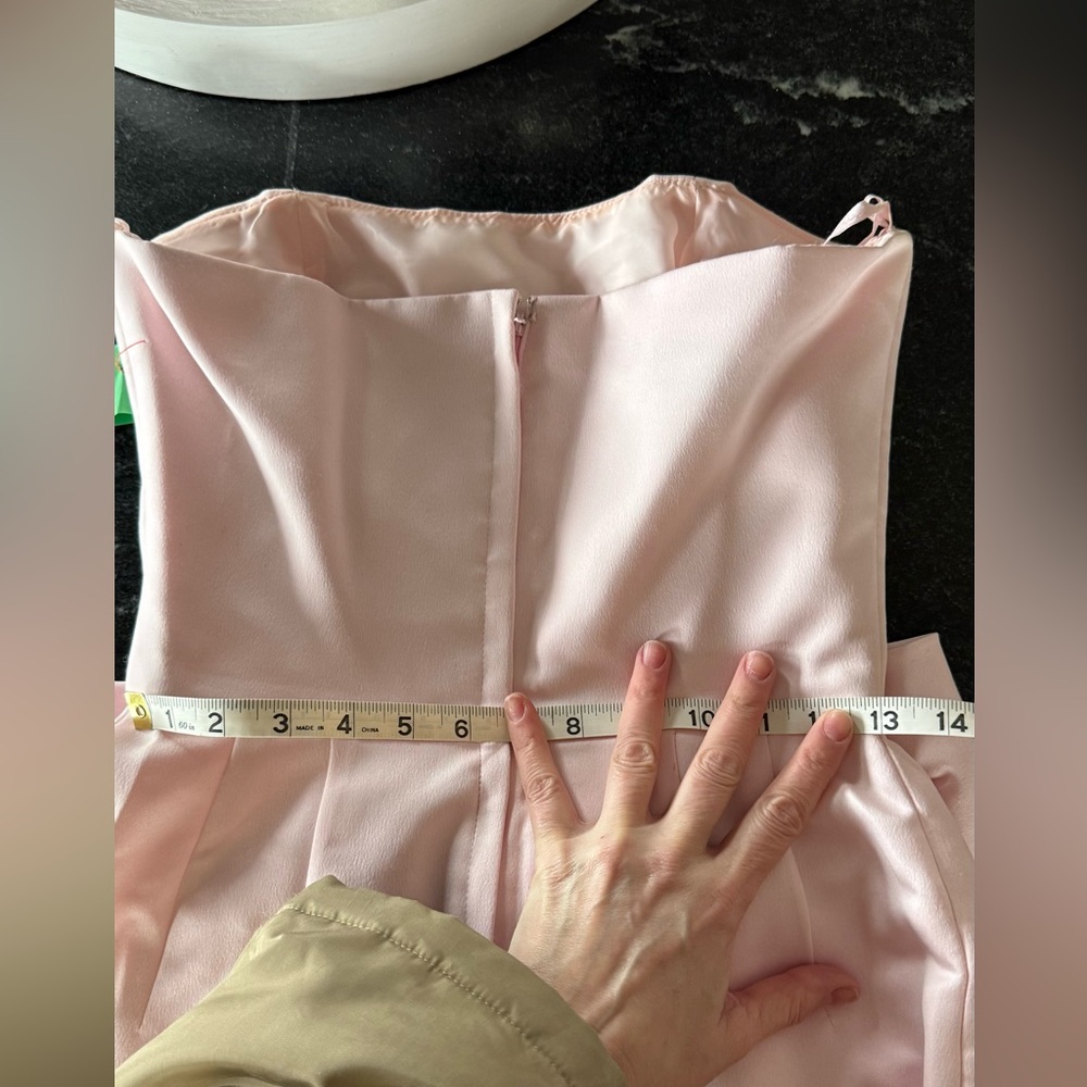 Victor Costa Women's Pink Satin Size 8 Strapless With Waist Bow Dress Vintage - Picture 11 of 12